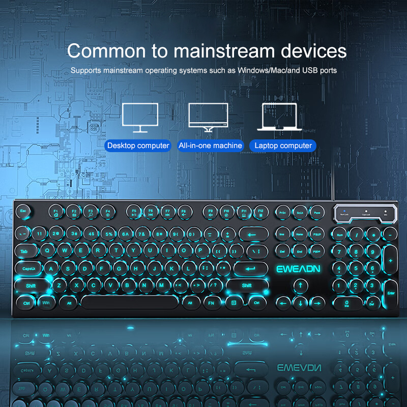 EWEADN คีย์บอร์ดเกมเครื่องพิมพ - Gaming Keyboard Blue Switches บทวิจารณ์และราคา