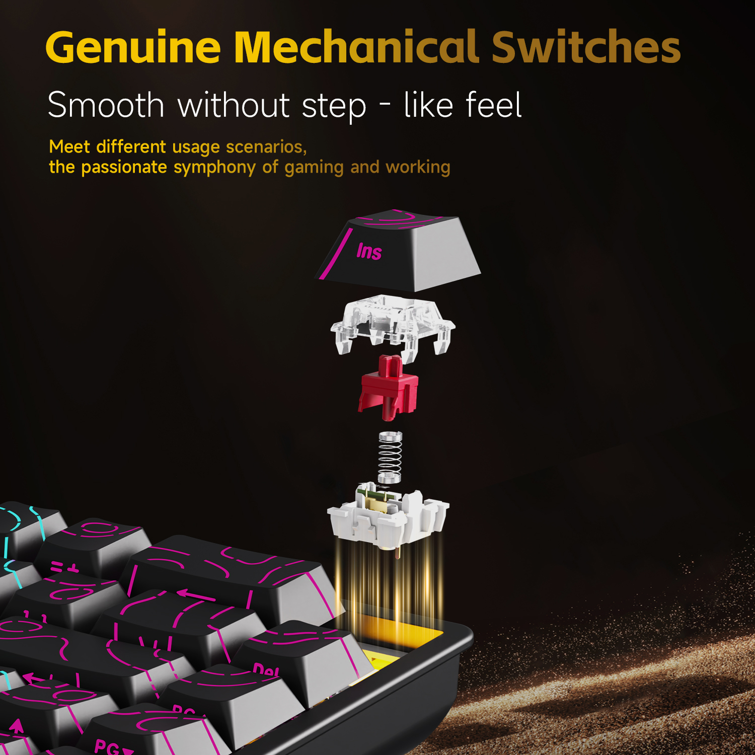 AJAZZ NK68V2 คีย์บอร์ดแบบมีสาย - Gaming Keyboard Blue Switches บทวิจารณ์และราคา