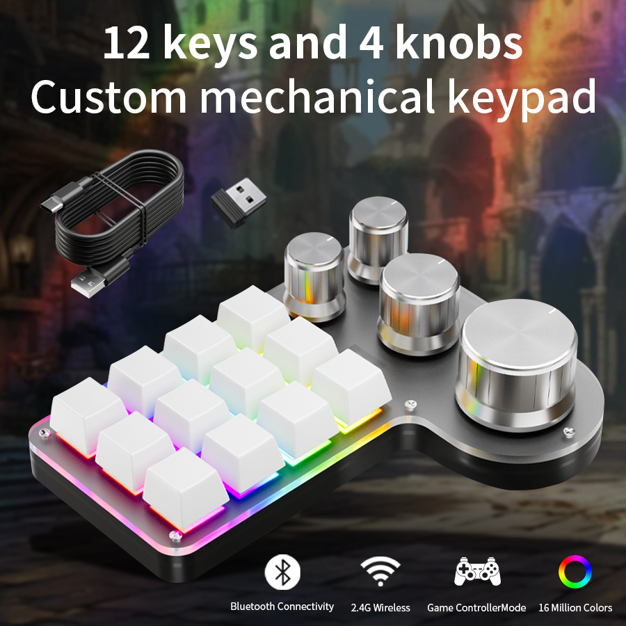 3 โหมด 12 คีย์คีย์บอร์ด 4 ปุ่ม - Gaming Keyboard 1 Hand บทวิจารณ์และราคา