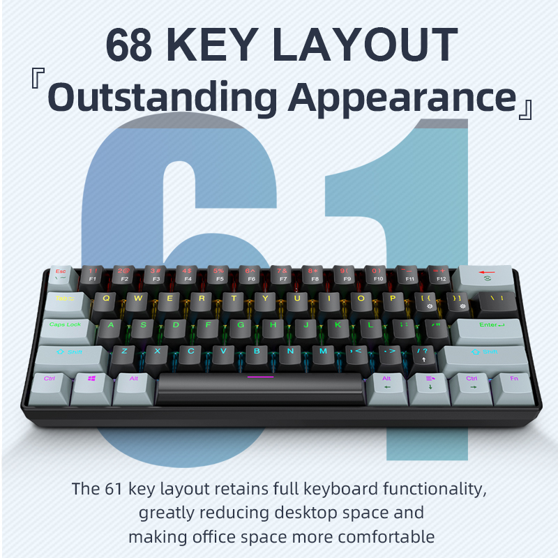 APAYADO K61 Mini 60% คีย์บอร์ด - Keyboard Gaming Blue Switch บทวิจารณ์และราคา