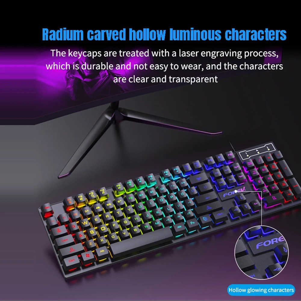 คีย์บอร์ดเกมมิ่งแบบมีสาย 104 ป - Gaming Keyboard Budget บทวิจารณ์และราคา