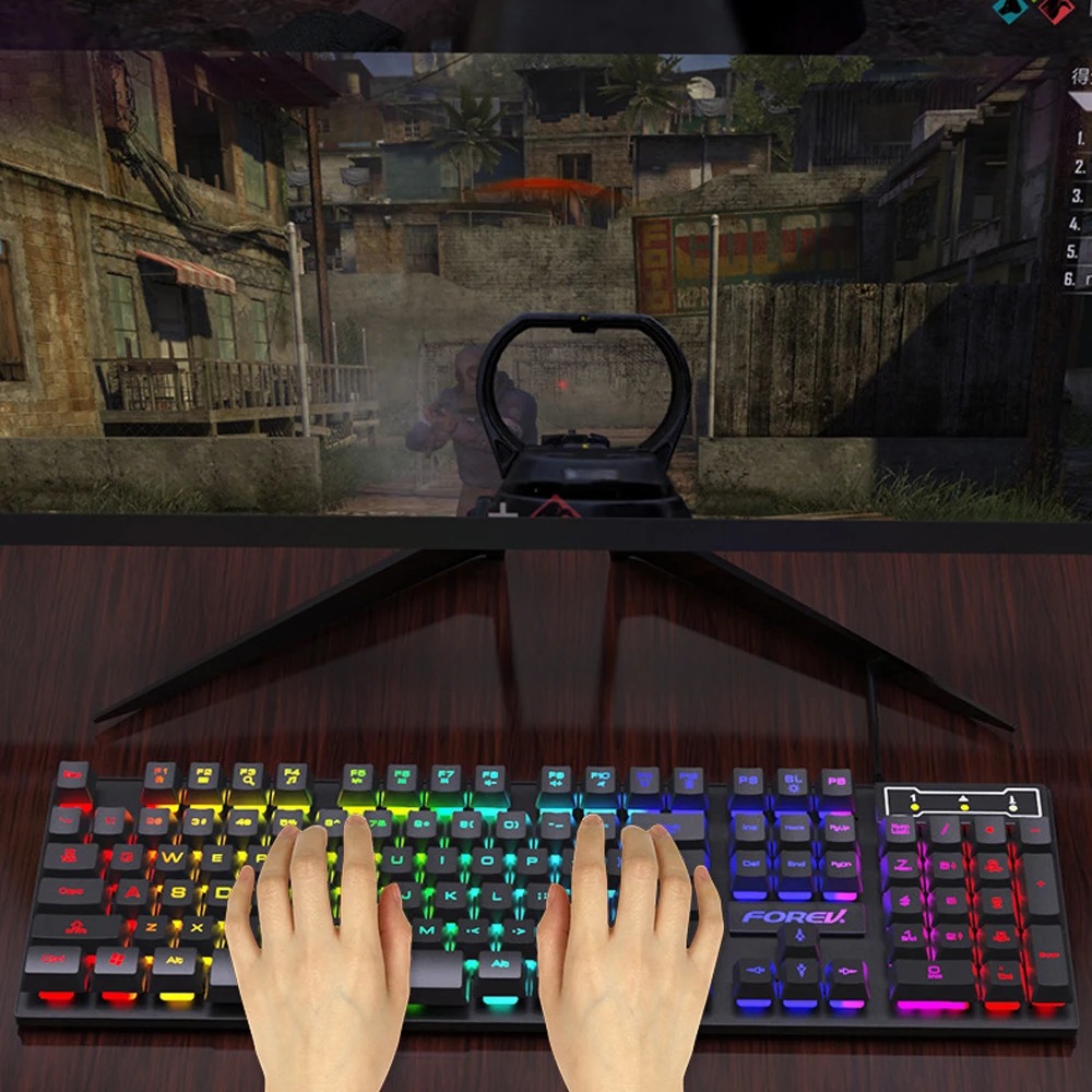 คีย์บอร์ดเกมมิ่งแบบมีสาย 104 ป - Gaming Keyboard Budget บทวิจารณ์และราคา