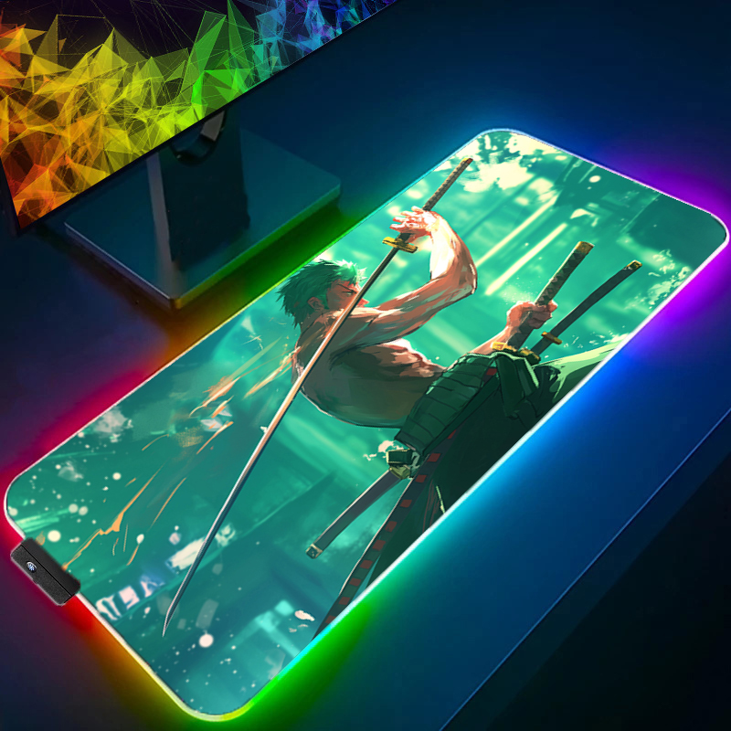 ONE PIECE Zoro Mouse Pad RGB อ - Gaming Keyboard Affordable บทวิจารณ์และราคา