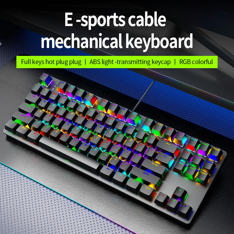 AK87 คีย์บอร์ดเกมมิ่งแบบกลไกที - Keyboard Gaming Blue Switch บทวิจารณ์และราคา