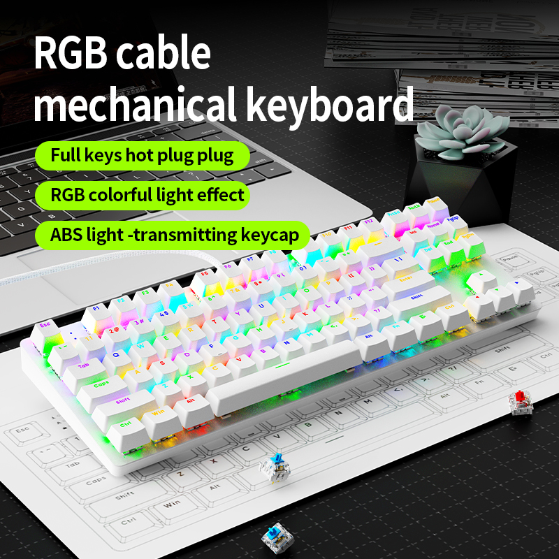 AK87 คีย์บอร์ดเกมมิ่งแบบกลไกที - Keyboard Gaming Blue Switch บทวิจารณ์และราคา