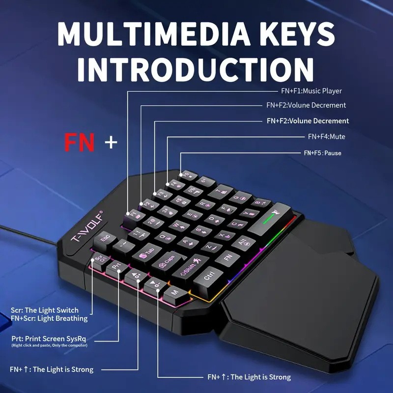 FocusOnPC TF900 ชุดแปลงสัญญาณเ - Gaming Keyboard 1 Hand บทวิจารณ์และราคา