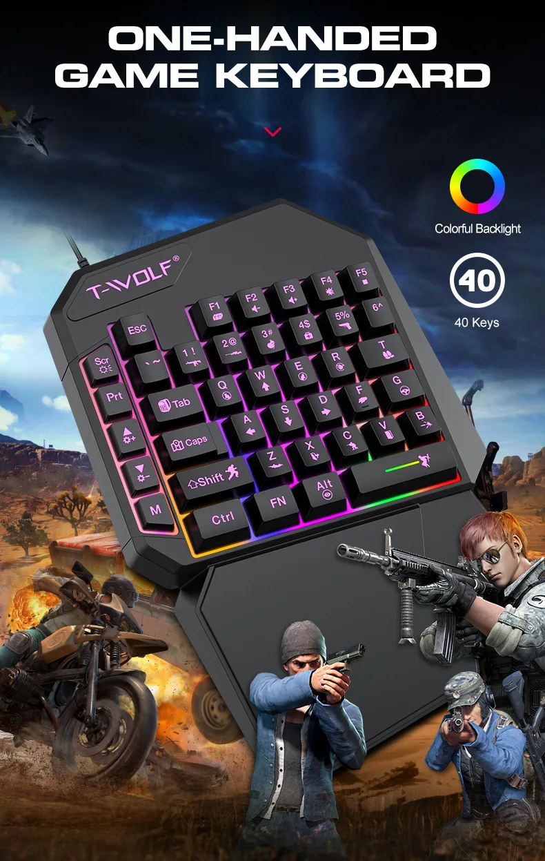 ชุด Mobilador Gamer ชุดคีย์บอร - Gaming Keyboard 1 Hand บทวิจารณ์และราคา