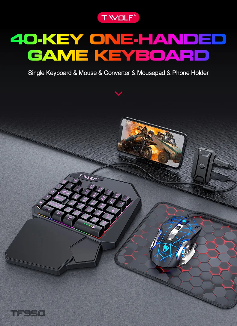 ชุด Mobilador Gamer ชุดคีย์บอร - Gaming Keyboard 1 Hand บทวิจารณ์และราคา