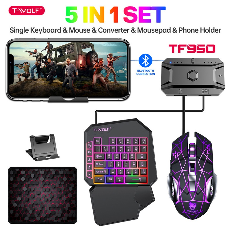 ชุดคีย์บอร์ดและเมาส์เกมมิ่ง T- - Gaming Keyboard 1 Hand บทวิจารณ์และราคา