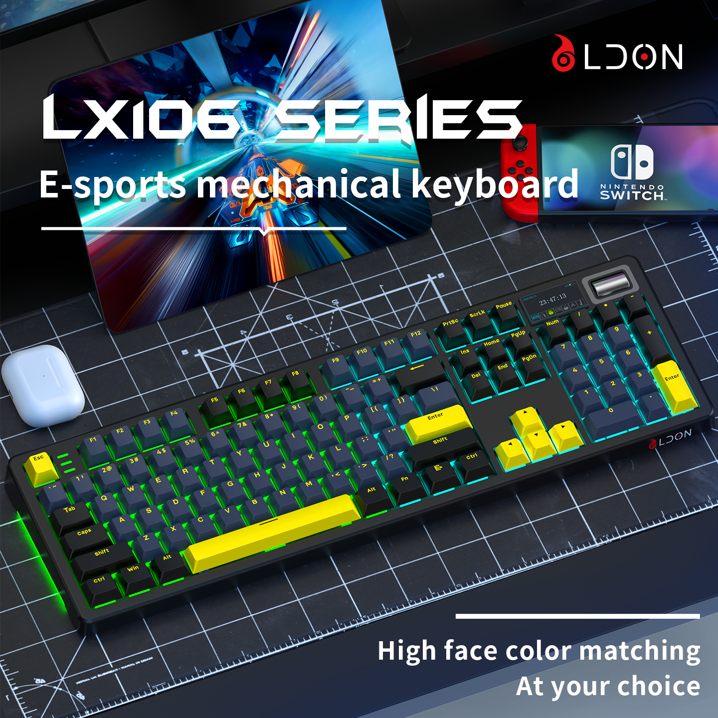 LDON LX106 คีย์บอร์ดไร้สาย 106 - Keyboard Gaming Blue Switch บทวิจารณ์และราคา