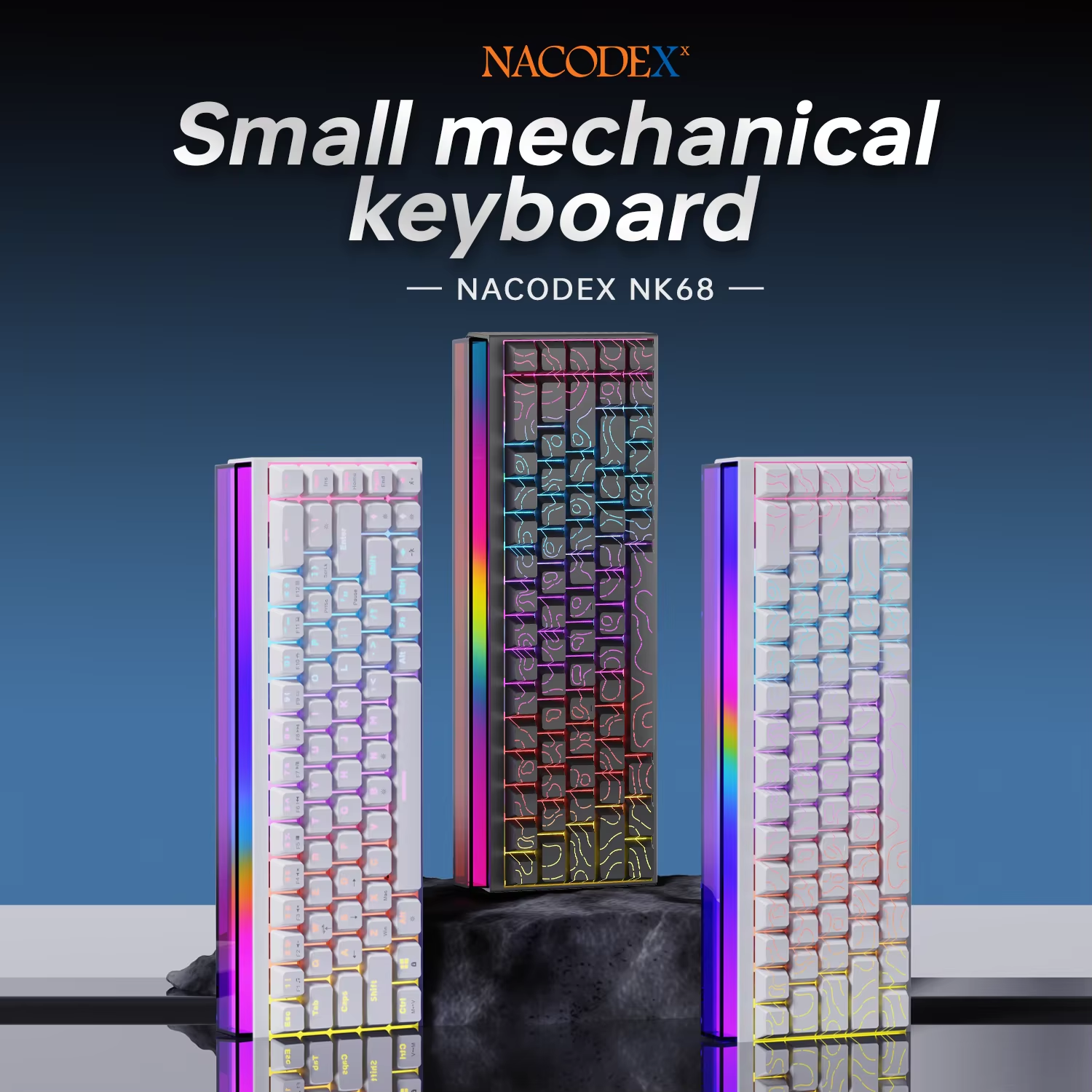 ใหม่ Ajazz Nacodex Nk68 คีย์บอ - Gaming Keyboard Blue Switches บทวิจารณ์และราคา