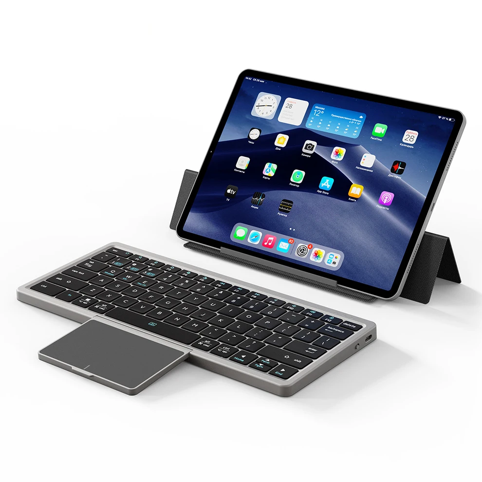 คีย์บอร์ดบลูทูธพับได้พร้อมเคสห - Gaming Keyboard Budget บทวิจารณ์และราคา