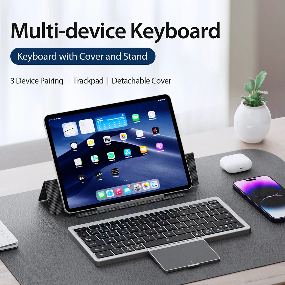 คีย์บอร์ดบลูทูธพับได้พร้อมเคสห - Gaming Keyboard Budget บทวิจารณ์และราคา