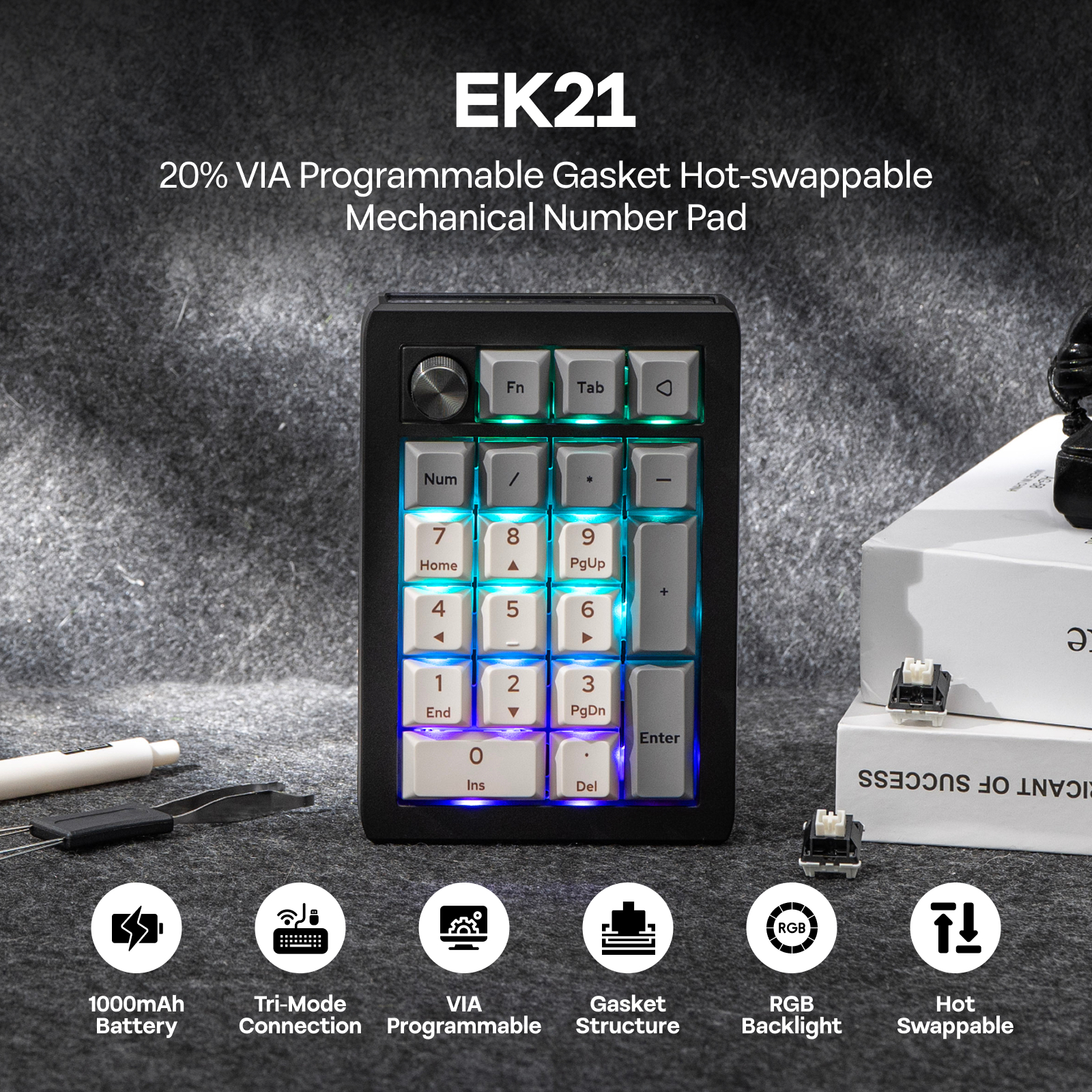 EPOMAKER EK21 ผ่าน 20% ปะเก็นแ - Gaming Keyboard Mini Mechanical บทวิจารณ์และราคา