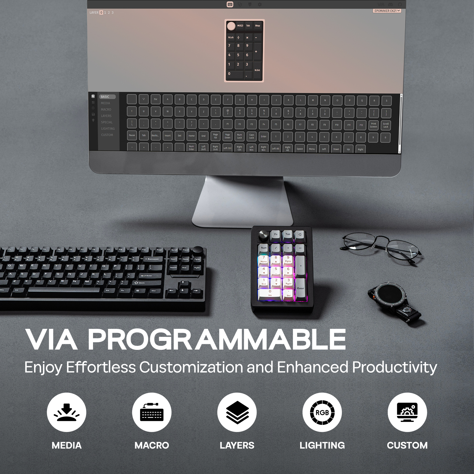 EPOMAKER EK21 ผ่าน 20% ปะเก็นแ - Gaming Keyboard Mini Mechanical บทวิจารณ์และราคา