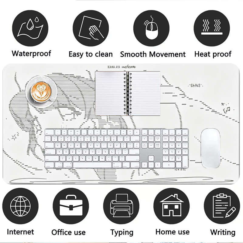 แผ่นรองเมาส์หนังลายการ์ตูนอนิเ - Gaming Keyboard Nearby บทวิจารณ์และราคา