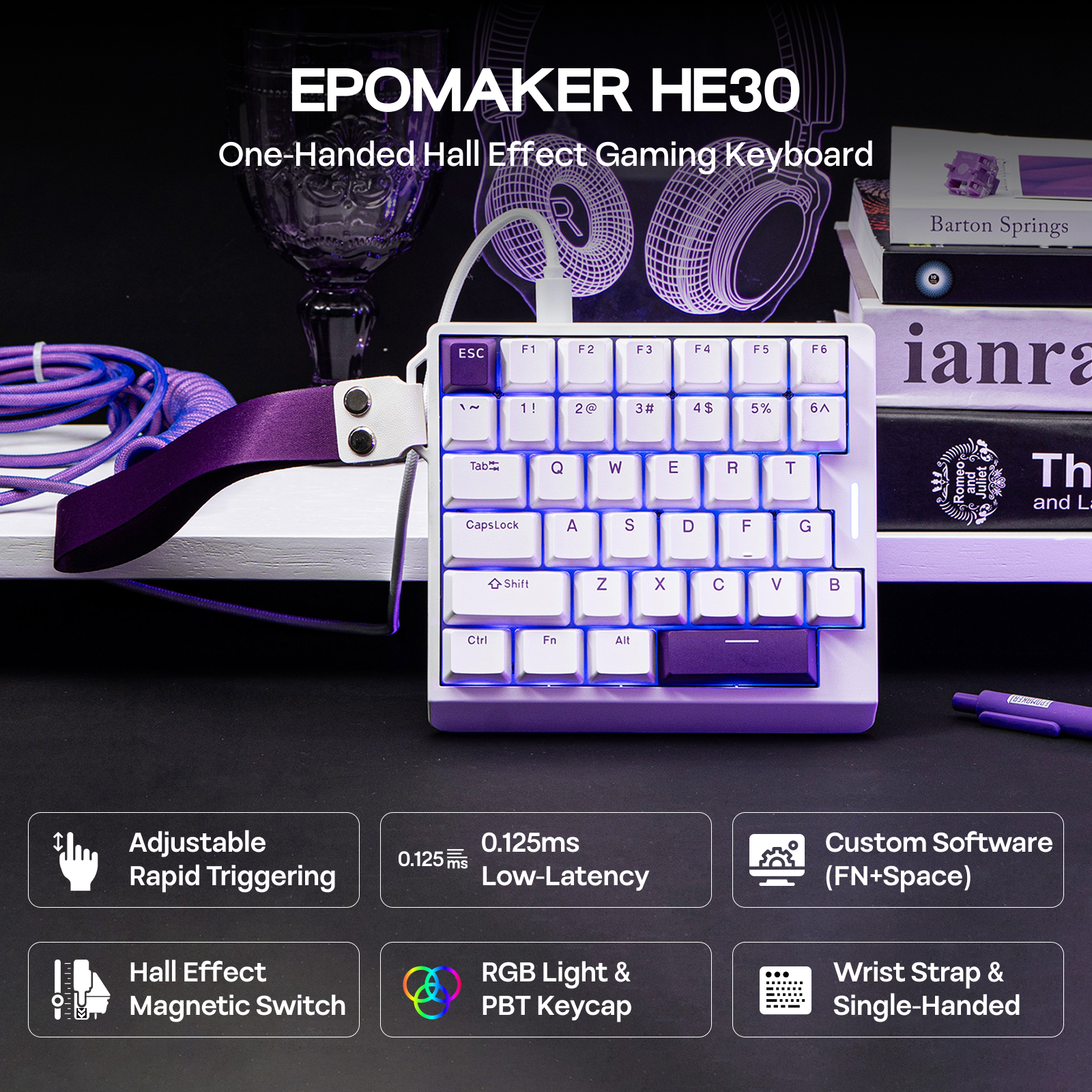    EPOMAKER HE30 คีย์บอร์ดเกม - Gaming Keyboard 1 Hand บทวิจารณ์และราคา